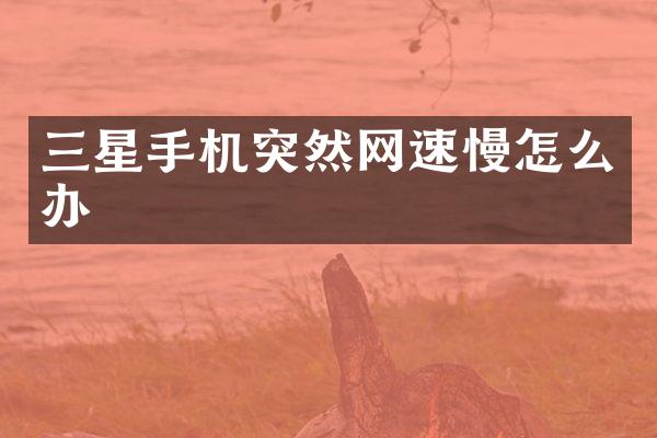 三星手机突然网速慢怎么办