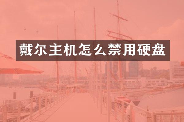 戴尔主机怎么禁用硬盘