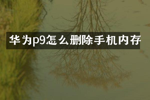 华为p9怎么删除手机内存