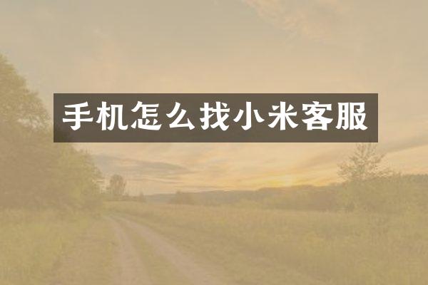 手机怎么米客服
