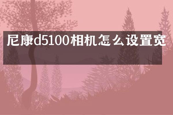 尼康d5100相机怎么设置宽度