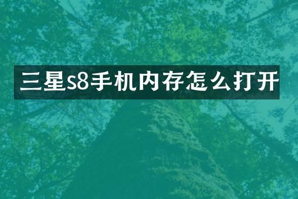 三星s8手机内存怎么打开
