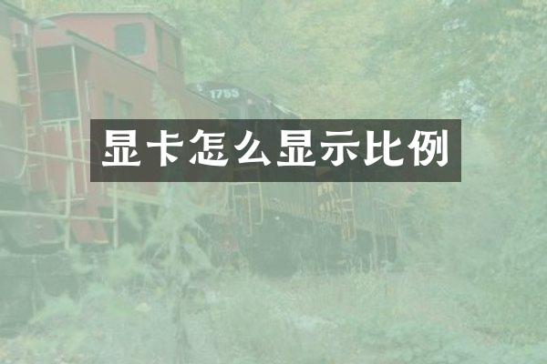 显卡怎么显示比例