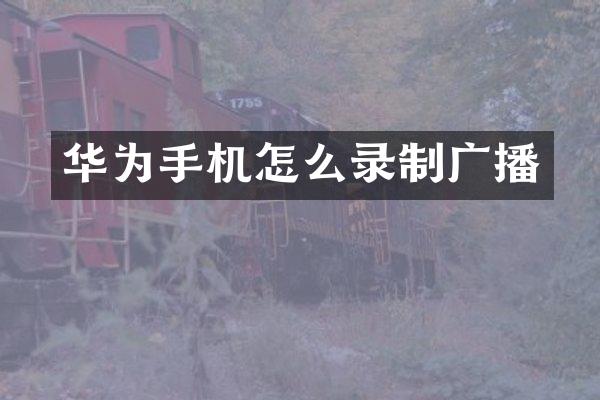 华为手机怎么录制广播