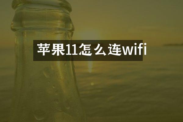 苹果11怎么连wifi