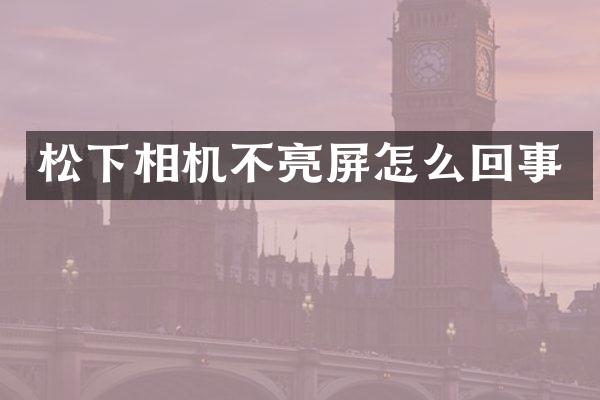 相机不亮屏怎么回事