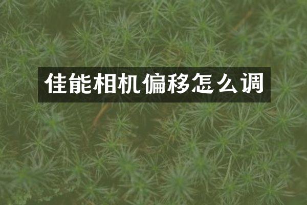 佳能相机偏移怎么调