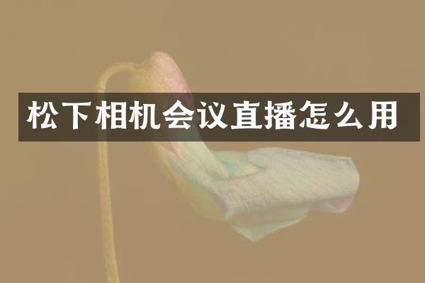 相机会议直播怎么用