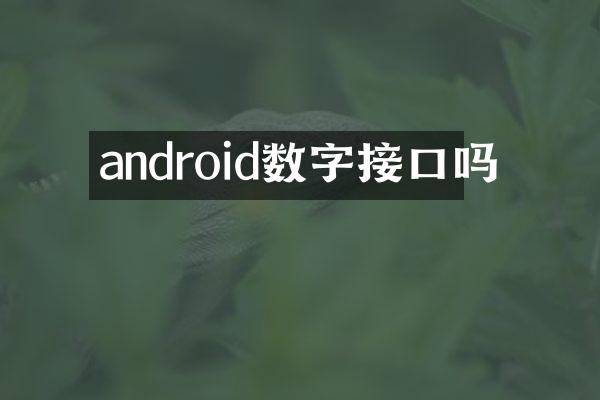 android数字接口吗