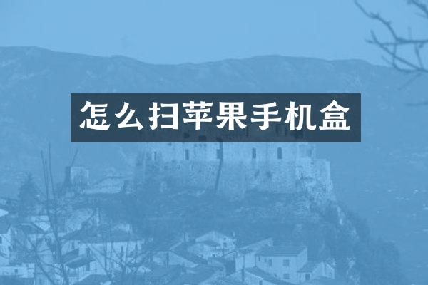 怎么扫苹果手机盒
