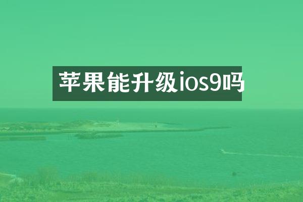 苹果能升级ios9吗