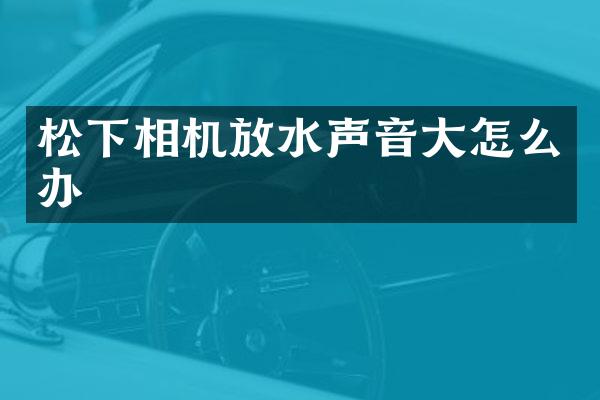 相机放水声音大怎么办