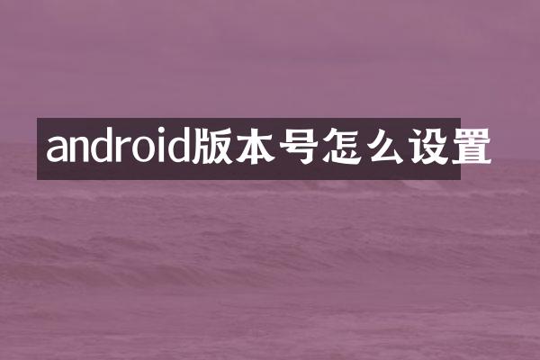 android版本号怎么设置