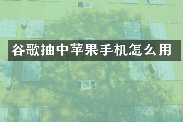谷歌抽中苹果手机怎么用