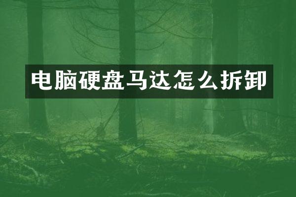 电脑硬盘马达怎么拆卸