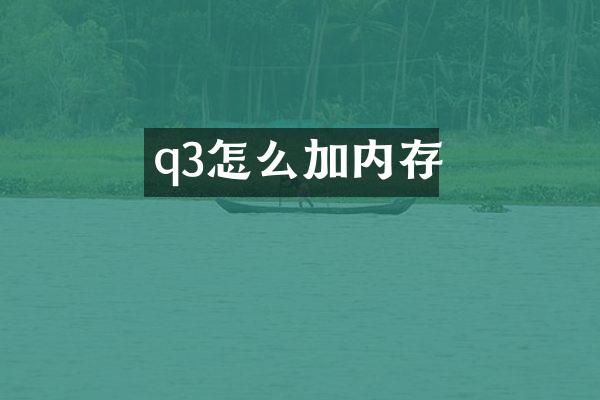 q3怎么加内存