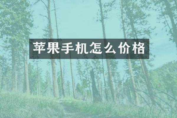 苹果手机怎么价格