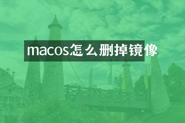 macos怎么删掉镜像