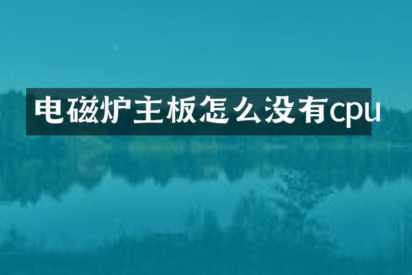 电磁炉主板怎么没有cpu
