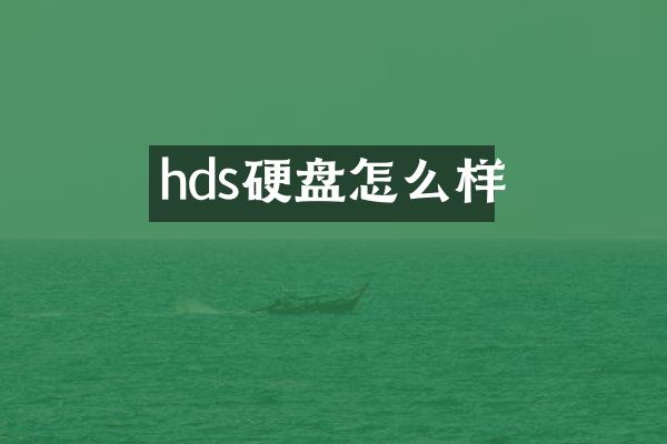 hds硬盘怎么样