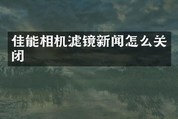 佳能相机滤镜新闻怎么关闭