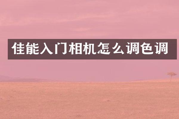 佳能入门相机怎么调色调
