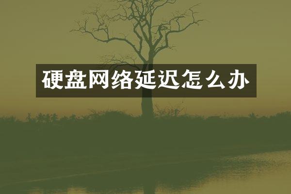 硬盘网络延迟怎么办