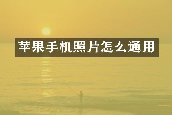 苹果手机照片怎么通用