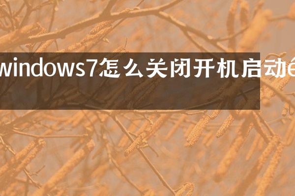 windows7怎么关闭开机启动项