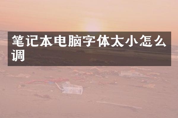 笔记本电脑字体太小怎么调