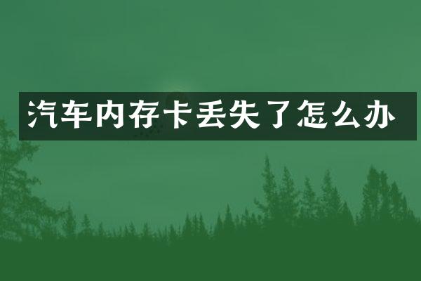 汽车内存卡丢失了怎么办