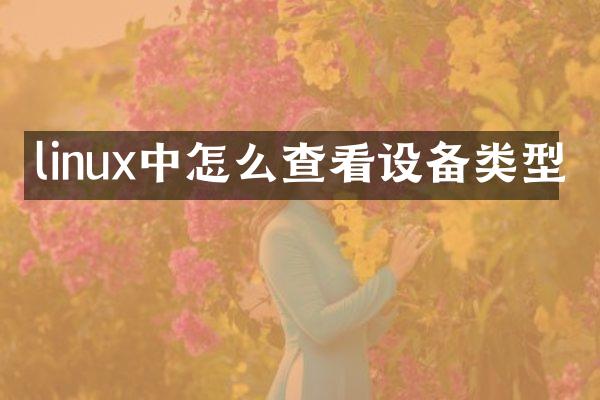 linux中怎么查看设备类型