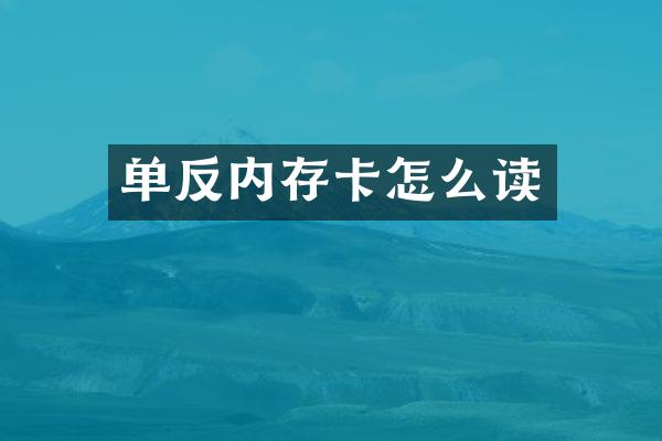 单反内存卡怎么读