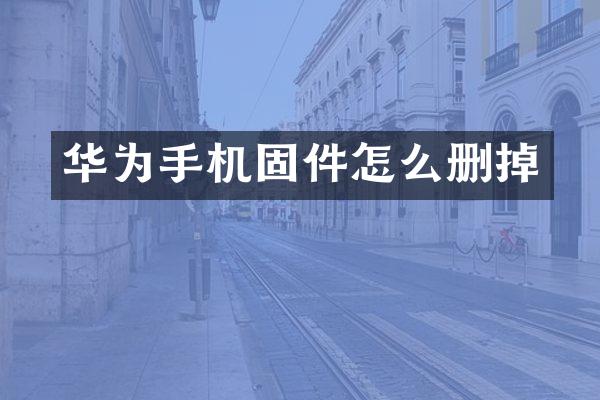 华为手机固件怎么删掉