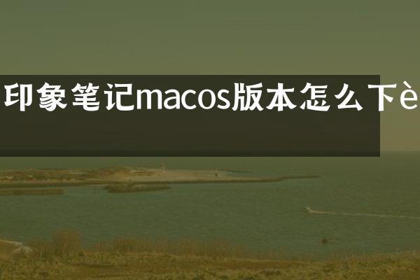 印象笔记macos版本怎么下载