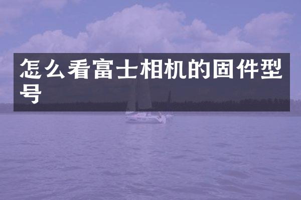 怎么看富士相机的固件型号