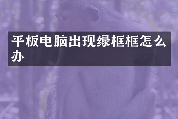 平板电脑出现绿框框怎么办