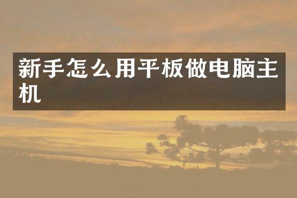 新手怎么用平板做电脑主机
