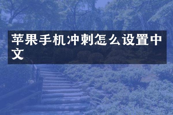 苹果手机冲刺怎么设置中文