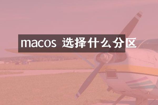 macos 选择什么分区