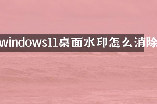 windows11桌面水印怎么消除