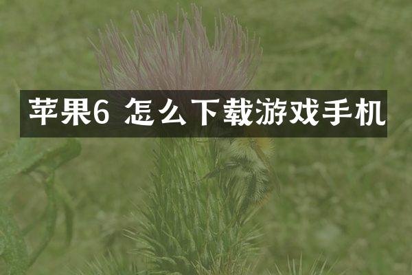 苹果6 怎么下载游戏手机
