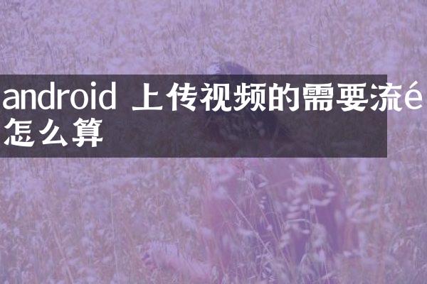 android 上传视频的需要流量怎么算