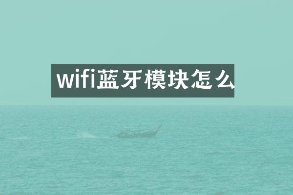 wifi蓝牙模块怎么
