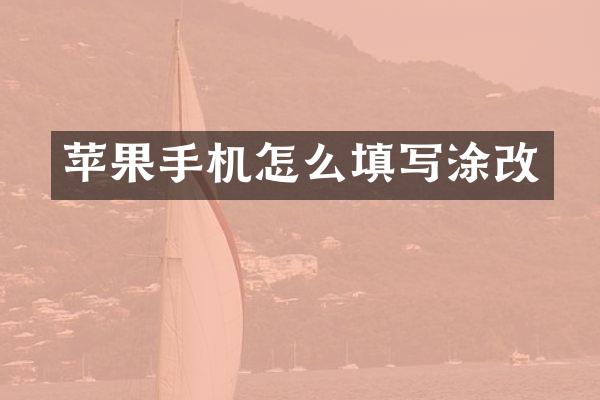 苹果手机怎么填写涂改