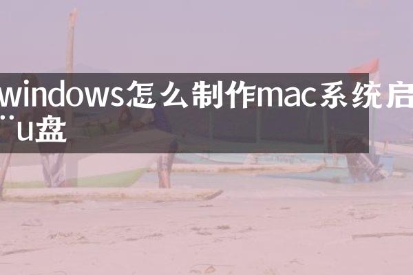 windows怎么制作mac系统启动u盘