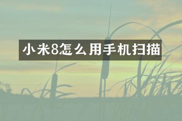 小米8怎么用手机扫描