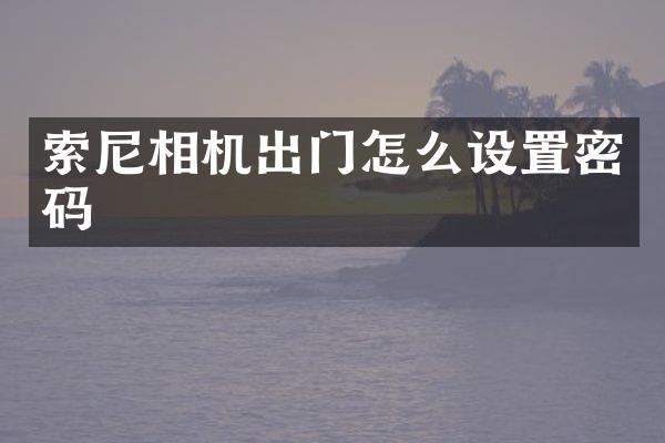 相机出门怎么设置密码