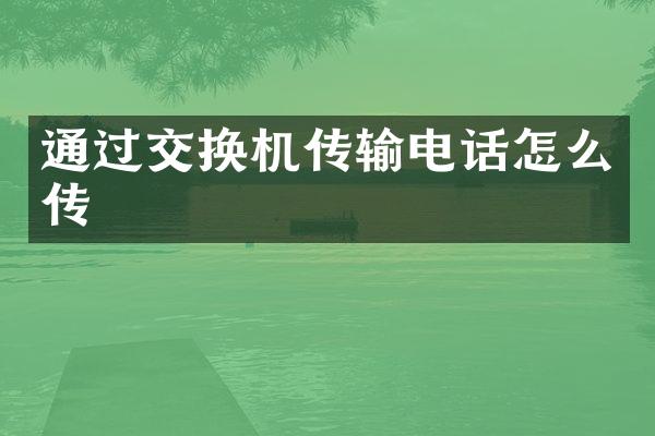 通过交换机传输电话怎么传