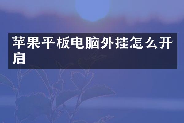 苹果平板电脑外挂怎么开启